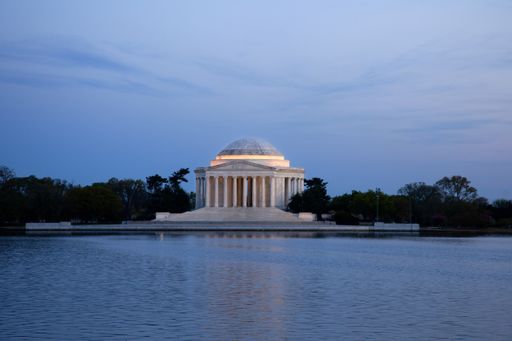 The historical Jefferson Memorial in Washington, D,C