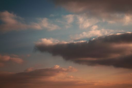 A beautiful shot of a cloudy sky in sunset.