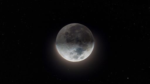 A beautiful full moon in the sky on a black background