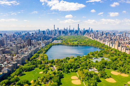 An aerial shot of the Central Park in Manhattan, New York City in the USA