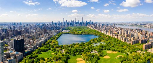 An aerial shot of the Central Park in Manhattan, New York City in the USA