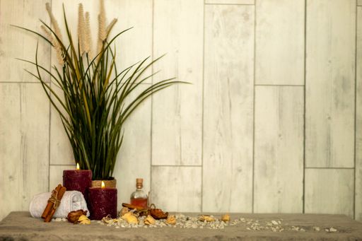 The spa essentials for aromatherapy near the plant