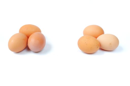 A closeup shot of eggs on an isolated background
