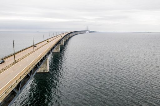 A beautiful view of the Oresund bridge connecting Denmark and Sweden