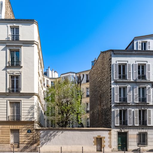 Paris, luxury parisian facade in the 6e arrondissement, a chic district in the center