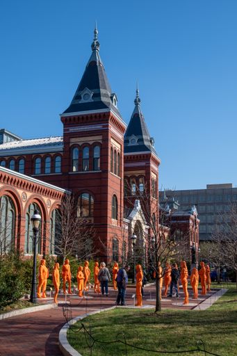 The Smithsonian garden with life-size statues of women in science