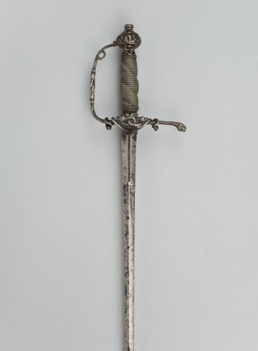 A vertical shot of an antique sword