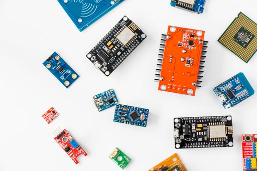 A space parts, microprocessor, and microchips, background and texture of electrical parts