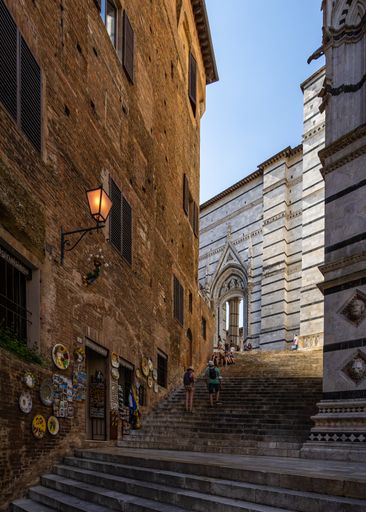 A vertical shot of Historic center of Siena, Tuscany region, italy