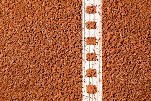 a photo of line on a tennis sand court