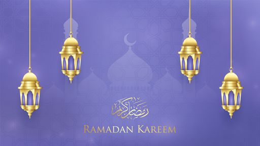 The illustration of Ramadan Kareem celebration