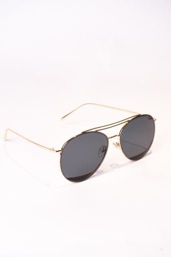 A vertical shot of aviator sunglasses isolated on white background