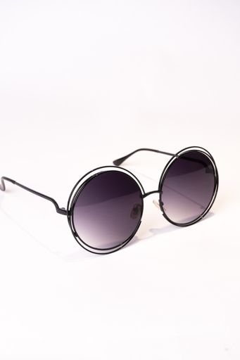 A black round sunglasses isolated on a white background