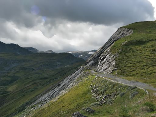 a beautiful view from the hiking trail in the mountains of norway in somewhat rainy weather