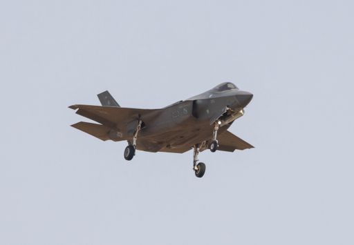 A closeup of a Lockheed Martin F35 Lightning II flying during the Capital airshow in 2021
