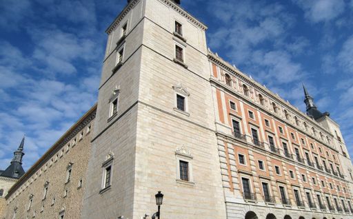 A beautiful shot taken at Alcázar de Toledo in Toledo Spain under the blue sky