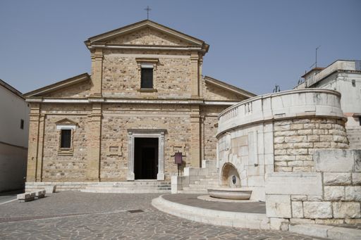 A scenic view of old beautiful stone buildings and narrow streets in Candela village in Puglia,Italy