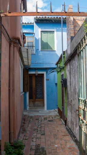 A beautiful view of colorful houses on the island of Burano, Italy