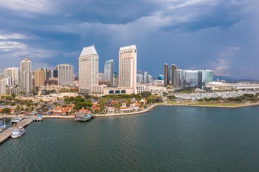 An aerial shot of the city of San Diego located in California, USA