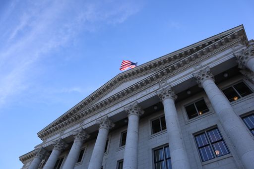A low angle shot of the Utah State Capitol building. Salt Lake City, United States.