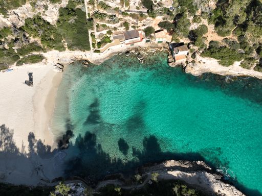 Beautiful empty beach in summer on Mallorca, Cala Llombards