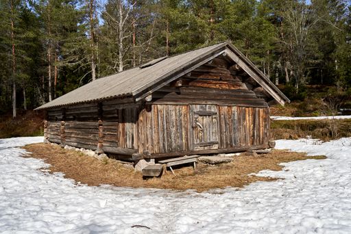 An ancient, traditional Viking wooden building in Drammen, Norway