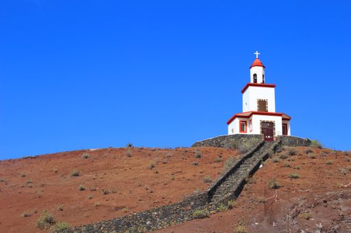 The tower of Joapira church on the island of El Hierro, Canary Islands, Spain
