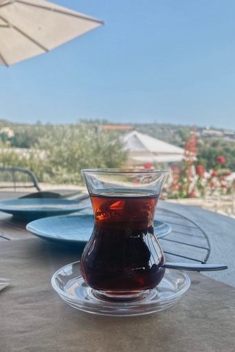 A vertical shot of a teacup in Turkey, Kaplankaya