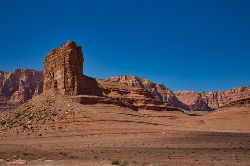A beautiful rock formations in the desert of Arizona in Glen Canyon National Recreation Area, United States