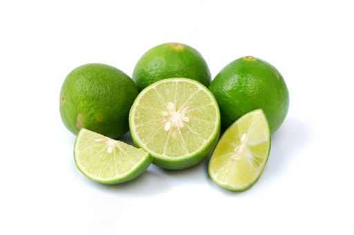 A green lime stock with white background