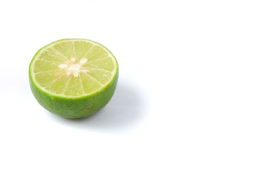 A green lime stock with white background