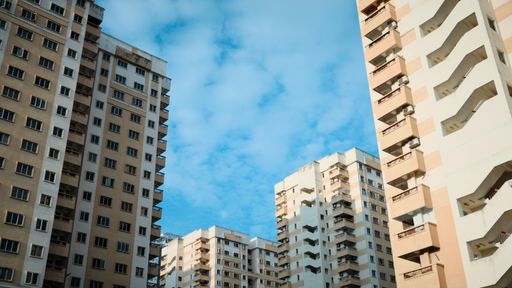 A beautiful view of multistory residential buildings