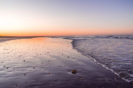 Sunrise on the beach of Punta Umbria, located in Huelva, Spain.