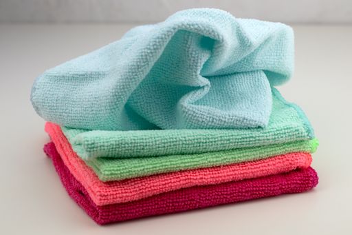 A closeup shot of the colorful kitchen cleaning towels