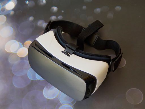 A closeup shot of the virtual reality glasses
