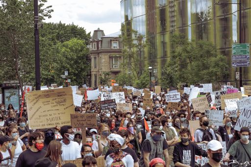Montreal black lives matter protest for the killing of George Floyd. A peaceful march through downtown to push for systemic change