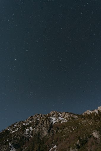 A beautiful view of a starry sky over the mountain