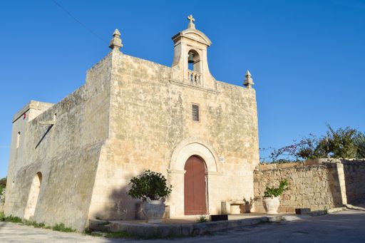 An old edieval Christian Catholic chapel, dedicated to St Mary, in the old rural hamlet of Hal Xluq, near Siggiewi, Malta.