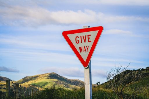 A beautiful shot of a give way road sign