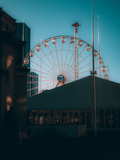 a vertical shot of beautiful ferris wheel.