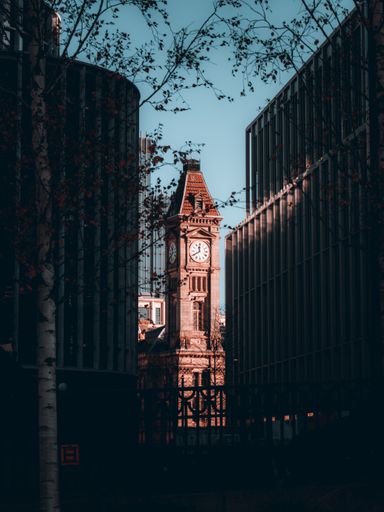 a vertical shot of albert memorial clock tower in Belfast northern Ireland