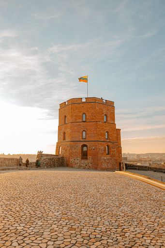 A vertical shot of a Gediminas Castle Tower in Vilnius, Lithuania