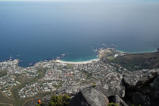 An aerial view of Clifton from Table Mountain, Cape Town, Western Cape, South Africa