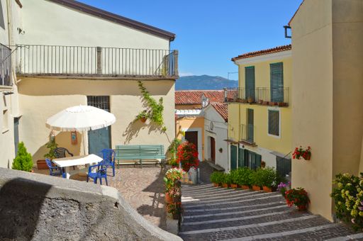 A street in Rivello, a village of Basilicata region in italy.