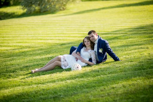 A beautiful view of the loving newlyweds enjoying their time in private in the park