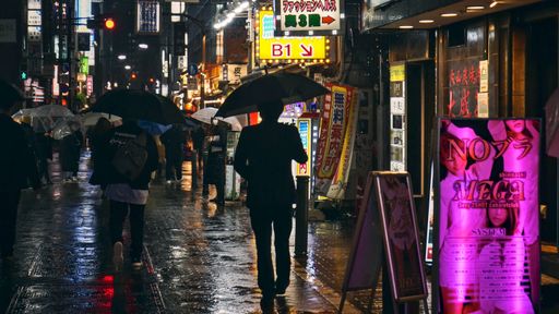 Rainy Tokyo City. Japan Tokyo cyberpunk neon Lights