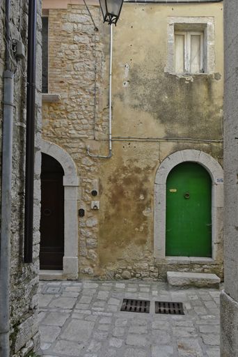 The door of an old house in Ferrazzano in the Molise region of Italy