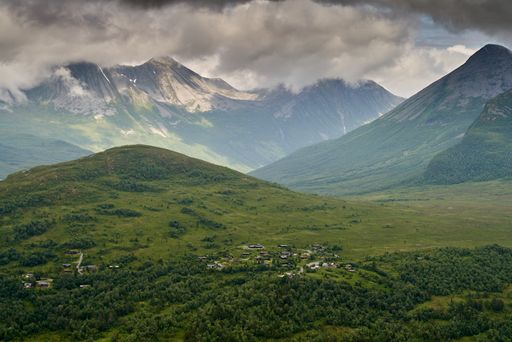 A beautiful view of the mountains and the clouds over them in west Norway