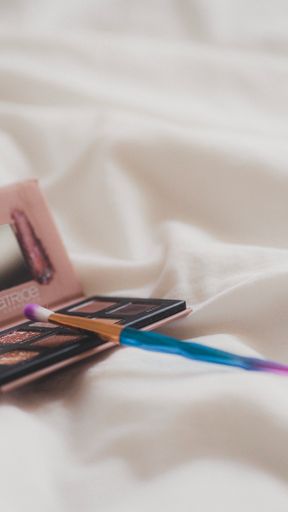 The eyeshadow palette in the white background