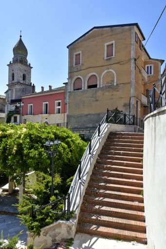 A vertical shot of a street in Santa Croce del Sannio village in the Campania region of Italy